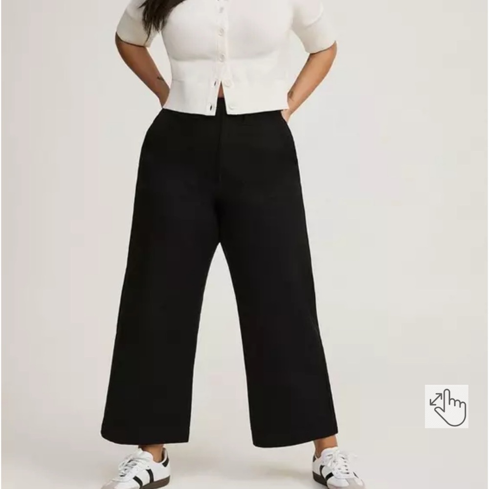 Torrid Crop Lace-Up Back Utility Wide Leg Twill High Rise Pant 12